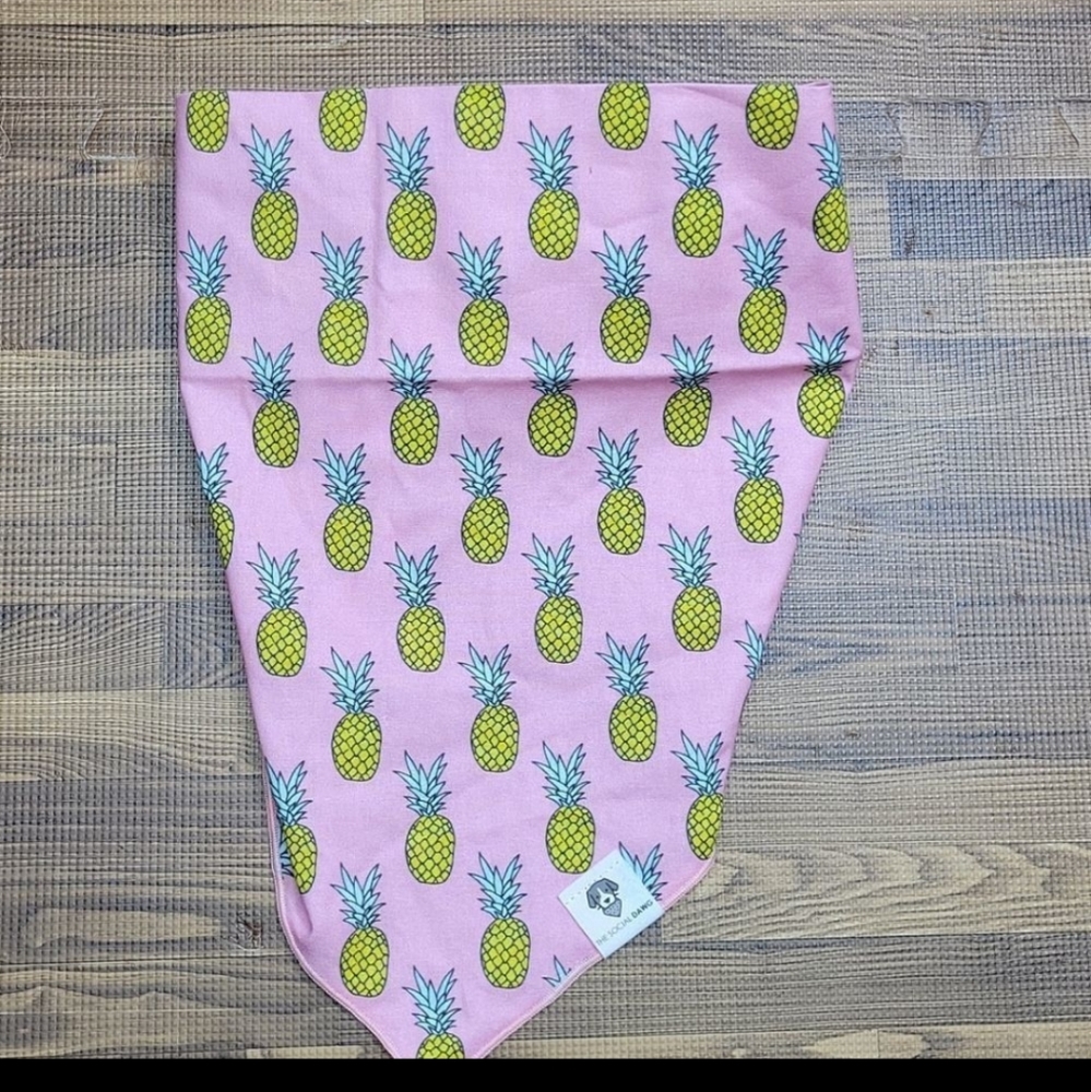 The Social Dog Pink Pinapple Print Bandana